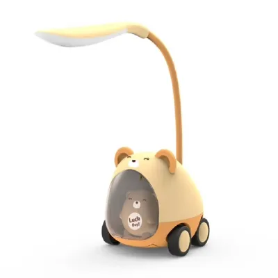 Rechargeable LED Cartoon Table Light with Pen Holder and Pencil Sharpener